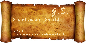 Grundhauser Donald névjegykártya